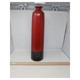 LARGE RED CERAMIC VASE 23 X 7