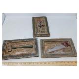 3 TOOLBOX TREASURES RESIN WALL HANGINGS