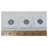 ANTIQUE U.S. COINS... NICKELS  / 3 PCS