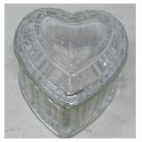 GLASS  HEART SHAPED BOX 4' TALL