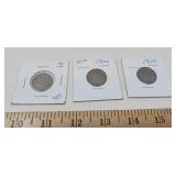 ANTIQUE COLLECTIBLE COINS / NICKELS / 3 PCS