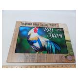 NEW TEMPERED GLASS CUTTING BOARD 12 X 16 ROOSTER