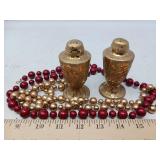 VINTAGE / WEEPING GOLD SALT & PEPPER SHAKER SET