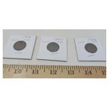ANTIQUE COLLECTIBLE U.S. NICKELS / 3 PCS
