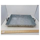 GALVINIZED METAL TRAY  WITH ANCHOR HANDLES 15 X 19