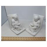 VINTAGE 2 BOOK-ENDS OLD MAN READING