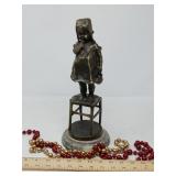 ANTIQUE BRONZE PIECE JUAN CARLA GIRL ON CHAIR 13'