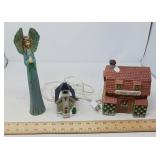 PORCELAIN CHRISTMAS MUSIC SHOP HOUSE ++