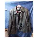 LADIES / CASUAL CORNER / BLACK LEATHER JACKET - L