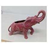 PINK POTTERY ELEPHANT PLANTER