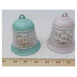PORCELAIN CHRISTMAS BELLS / 2 PCS
