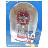 NEW DISNEY ANNIVERSARY CLOCK CERAMIC AND GLASS
