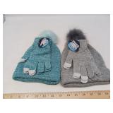 WINTER WEAR / KNITTED HAT & GLOVES / 2 SETS