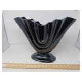 VINTAGE HAEGER STYLE LARGE WINGED FAN VASE