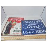 RETRO ADVERTISING TIN SIGNAGE / 2 PCS