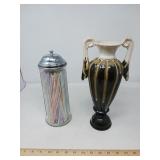 STRAW CANNISTER 11' VASE 13'