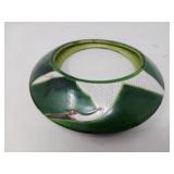 VINTAGE GREEN BANKO WARE HANGING VASE