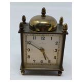 VINTAGE RENSIE BRASS TRAVEL ALARM CLOCK