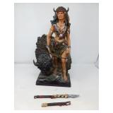 COLLECTIBLE NATIVE AMERICAN WARRIOR STATUE
