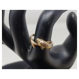 .925 GOLD TONE DOLPHIN RING WITH 4 SM STONES - 8