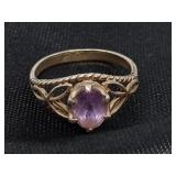 .925 SILVER RING SIZE 8 WITH PINK STONE
