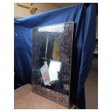 FRAMED RETRO LOOK MIRROR / WALL