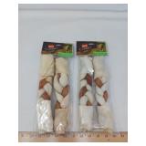 NEW 2 PACKS LARGE RAWHIDE CHEWS