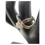 SILVER RING SIZE 10 WITH STONE