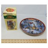 VINTAGE LOT / DECORATIVE PLATE & BEER STEIN
