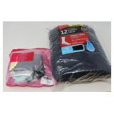 MEN'S BIG & TALL  CREW SOCKS / 12 PAIRS / BLACK+