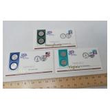 U S MINT COMMEMORATIVE COIN COVERS / 3 STATES