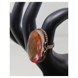 LOVELY PINK STONE .925 STERLING RING / SZ 8