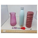 MIXED LOT / RETRO GLASS VASES / PLUS