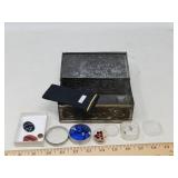 VINTAGE BAS-RELIEF METAL TRINKET BOX +