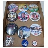 COLLECTIBLE CAMPAIGN TIN BACK BUTTONS / 12 PCS