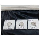 VINTAGE BUFFALO NICKELS / 3 PCS