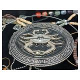 BLACK / SILVER CRAB BELT BUCKLE / PLUS JEWELRY