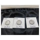VINTAGE U S COIN LOT / BUFFALO NICKELS / 3 PCS