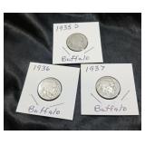VINTAGE U S COIN LOT / BUFFALO NICKELS