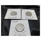 ANTIQUE  U S COINS LOT ./ BUFFALO NICKELS