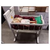 ADORABLE WOODEN DOLL CRADLE / PLUS DOLL