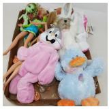 FLAT OF PLUSH TOYS, BARBIES ETC...