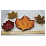 DECORATIVE LEAF SHAPED SERVING DISHES / 4 PCS