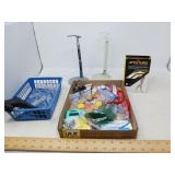 MISC LOT DOLL & PLATE STANDS, STOCKINGS +++