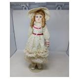 VINTAGE COLLECTIBLE PORCELAIN DOLL W/ STAND