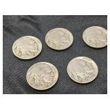 U S COIN LOT / BUFFALO NICKELS / 5 PCS