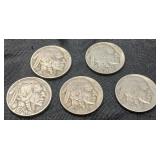 U S COINS / BUFFALO NICKELS 5 PCS