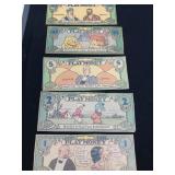 VINTAGE LUCKY BUCKS / PLAY MONEY / 5 PCS