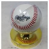 AUTOGRAPHED BASEBALL IN DISPLAY STAND