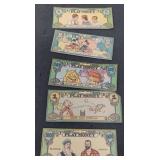 VINTAGE LUCKY BUCKS  / PLAY MONEY / 5 PCS